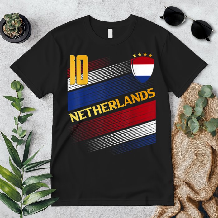 Netherlands Soccer Dutch Flag Football Retro 10 Jersey Premium T-Shirt
