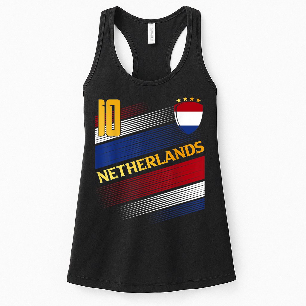 Netherlands Soccer Dutch Flag Football Retro 10 Jersey Womens Tank Top