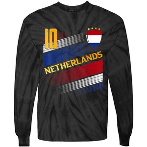 Netherlands Soccer Dutch Flag Football Retro 10 Jersey Tie-Dye Long Sleeve Shirt