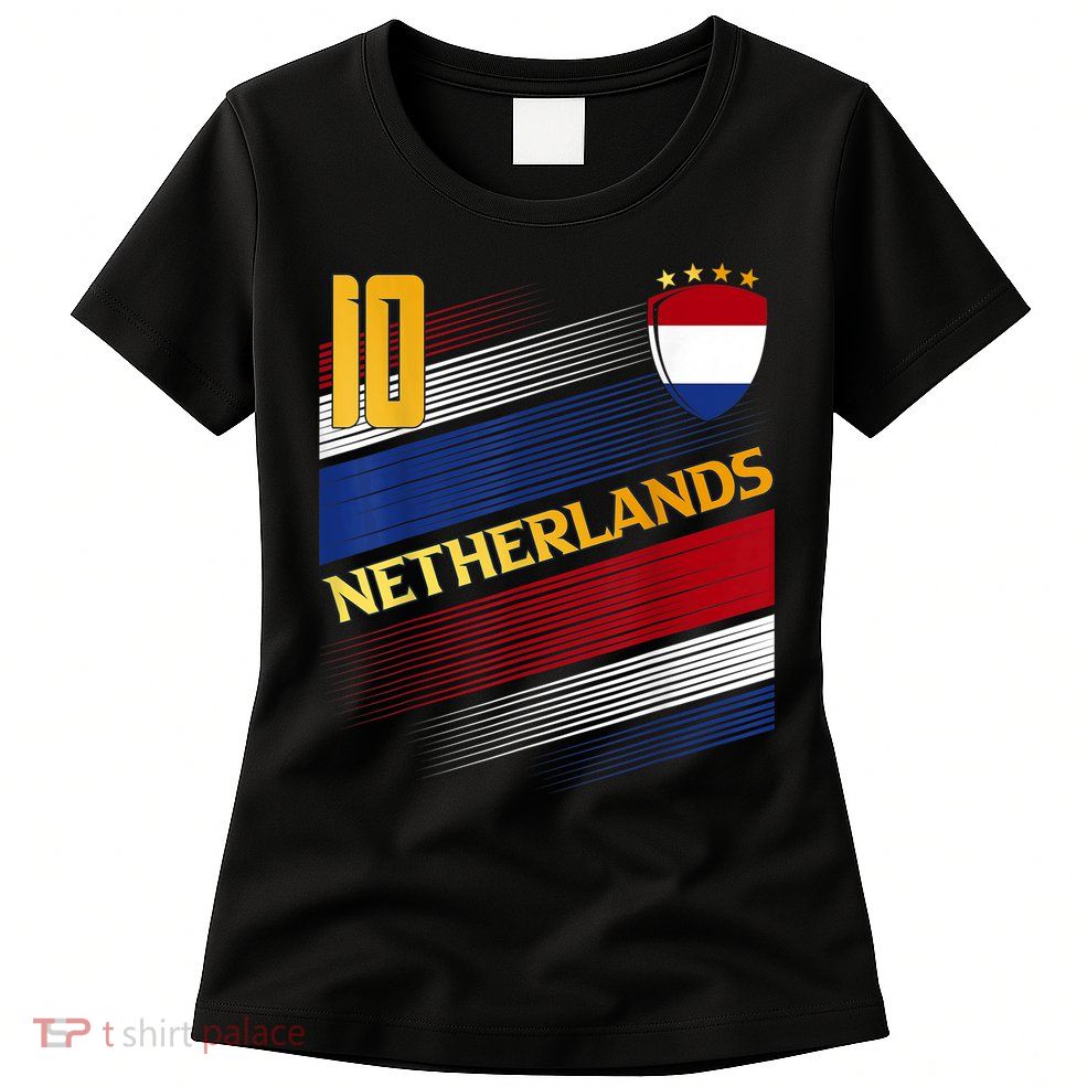 Netherlands Soccer Dutch Flag Football Retro 10 Jersey Womens T-Shirt