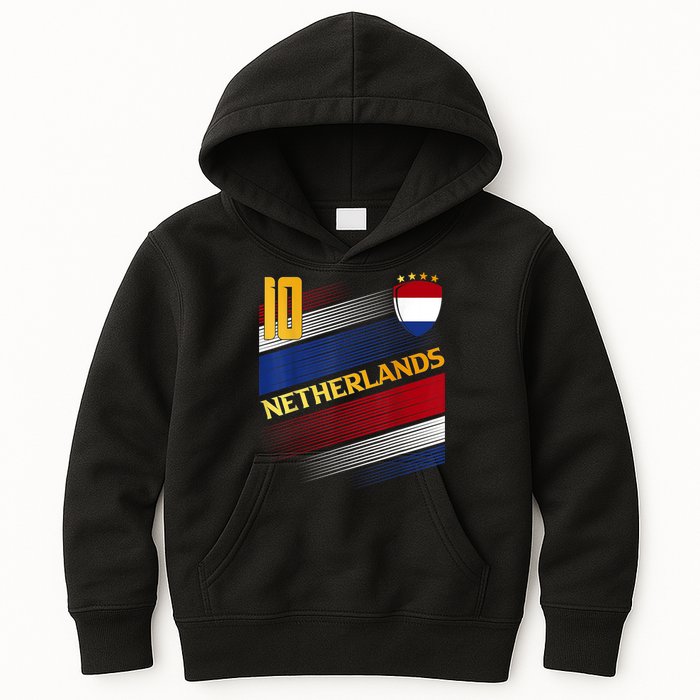 Netherlands Soccer Dutch Flag Football Retro 10 Jersey Kids Hoodie