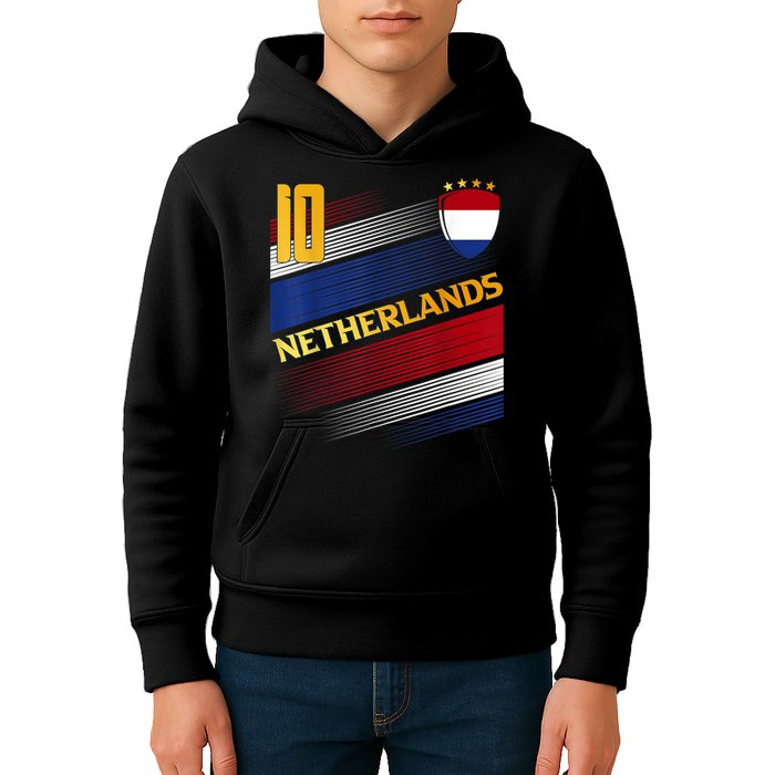Netherlands Soccer Dutch Flag Football Retro 10 Jersey Kids Hoodie
