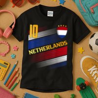 Netherlands Soccer Dutch Flag Football Retro 10 Jersey Kids T-Shirt