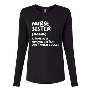 Nurse Sister Definition Funny Womens Cotton Relaxed Long Sleeve T-Shirt