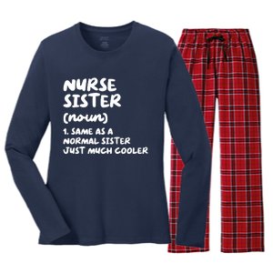 Nurse Sister Definition Funny Women's Long Sleeve Flannel Pajama Set 