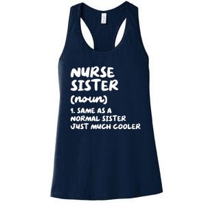 Nurse Sister Definition Funny Women's Racerback Tank