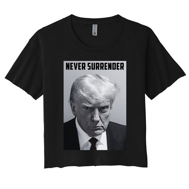 Never Surrender Donald Trump Mugshot Crop Top