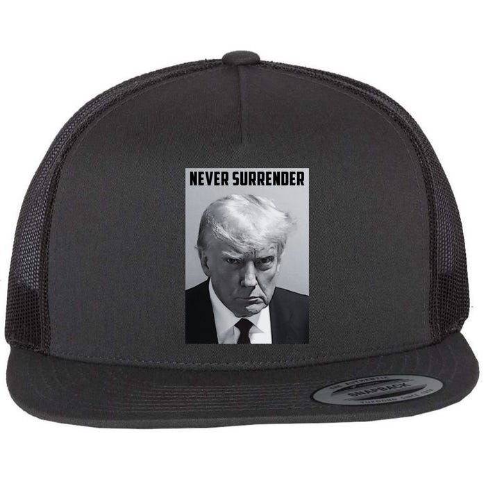 Never Surrender Donald Trump Mugshot Flatbill Hat