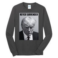 Never Surrender Donald Trump Mugshot Tall Long Sleeve T-Shirt