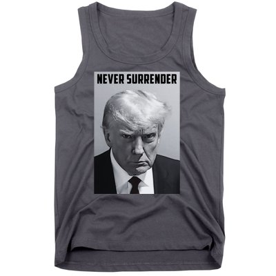 Never Surrender Donald Trump Mugshot Tank Top