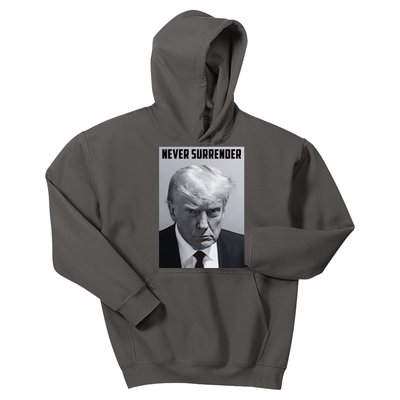 Never Surrender Donald Trump Mugshot Kids Hoodie