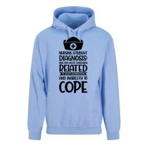 Nursing Student Diagnosis: Risk Confusion Nursery Gift Unisex Surf Hoodie