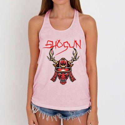 Ninja Shogun Design Mixed Martial Arts Samurai Funny Gift Women's Knotted Racerback Tank