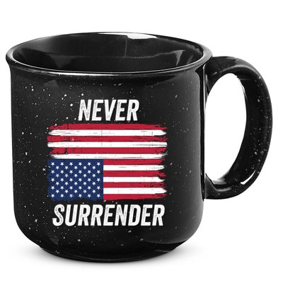 Never Surrender Distressed Usa Flag Save Our Republic Usa Under Distress 15oz Campfire Ceramic Mug