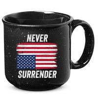 Never Surrender Distressed Usa Flag Save Our Republic Usa Under Distress 15oz Campfire Ceramic Mug
