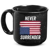Never Surrender Distressed Usa Flag Save Our Republic Usa Under Distress 15oz Campfire Ceramic Mug