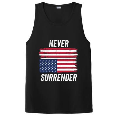 Never Surrender Distressed Usa Flag Save Our Republic Usa Under Distress PosiCharge Competitor Tank