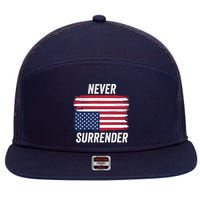 Never Surrender Distressed Usa Flag Save Our Republic Usa Under Distress 7 Panel Mesh Trucker Snapback Hat