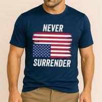 Never Surrender Distressed Usa Flag Save Our Republic Usa Under Distress Cooling Performance Crew T-Shirt