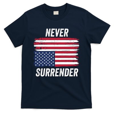 Never Surrender Distressed Usa Flag Save Our Republic Usa Under Distress T-Shirt