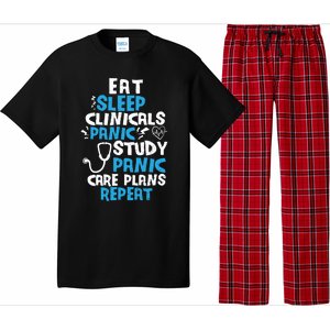 Nursing School: Eat Sleep Clinicals Panic Study Nurse Meaningful Gift Pajama Set