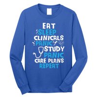 Nursing School: Eat Sleep Clinicals Panic Study Nurse Meaningful Gift Long Sleeve Shirt