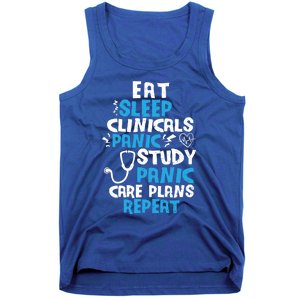 Nursing School: Eat Sleep Clinicals Panic Study Nurse Meaningful Gift Tank Top