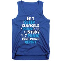 Nursing School: Eat Sleep Clinicals Panic Study Nurse Meaningful Gift Tank Top