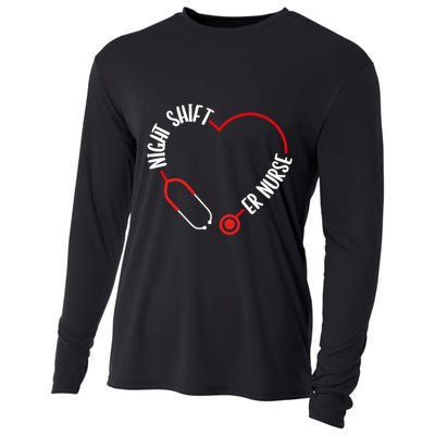Night Shift Er Nurse Emergency Medical Nurse Er Technician Gift Cooling Performance Long Sleeve Crew