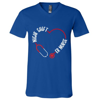 Night Shift Er Nurse Emergency Medical Nurse Er Technician Gift V-Neck T-Shirt