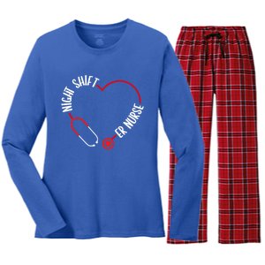 Night Shift Er Nurse Emergency Medical Nurse Er Technician Gift Women's Long Sleeve Flannel Pajama Set 