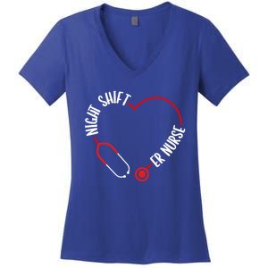 Night Shift Er Nurse Emergency Medical Nurse Er Technician Gift Women's V-Neck T-Shirt