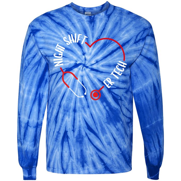 Night Shift Er Tech Emergency Medical Nurse Er Nursing Gift Tie-Dye Long Sleeve Shirt