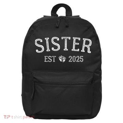 New Sister Est 2025 New Mom 2025 Promoted To Big Sister 2025 16 in Basic Backpack