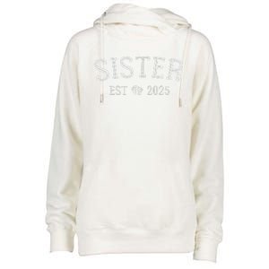 New Sister Est 2025 New Mom 2025 Promoted To Big Sister 2025 Womens Funnel Neck Pullover Hood