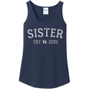 New Sister Est 2025 New Mom 2025 Promoted To Big Sister 2025 Ladies Essential Tank