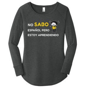 No Sabo EspañOl Women's Perfect Tri Tunic Long Sleeve Shirt