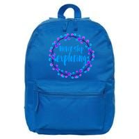 Never Stop Exploring Travel Adventure Meaningful Gift 16 in Basic Backpack