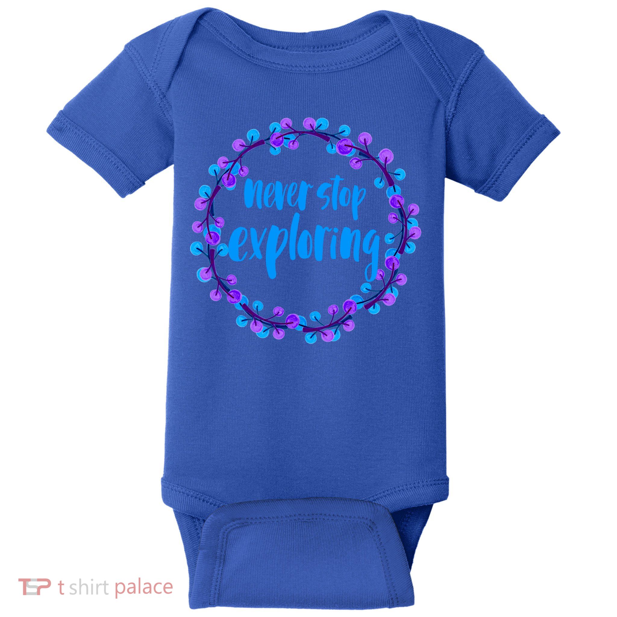 Never Stop Exploring Travel Adventure Meaningful Gift Baby Bodysuit
