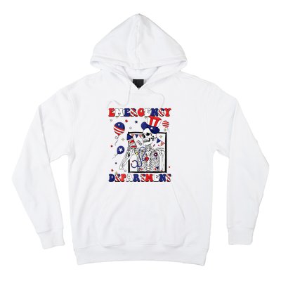 Nurse Skeleton Emergency Department 4th Of July Hoodie