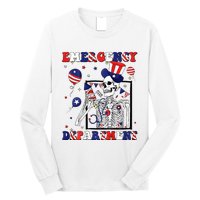 Nurse Skeleton Emergency Department 4th Of July Long Sleeve Shirt