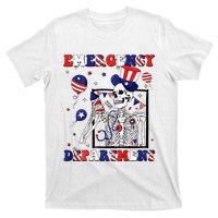 Nurse Skeleton Emergency Department 4th Of July T-Shirt