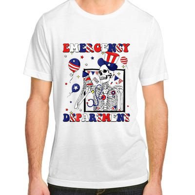 Nurse Skeleton Emergency Department 4th Of July Adult ChromaSoft Performance T-Shirt