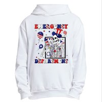 Nurse Skeleton Emergency Department 4th Of July Urban Pullover Hoodie