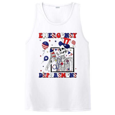 Nurse Skeleton Emergency Department 4th Of July PosiCharge Competitor Tank