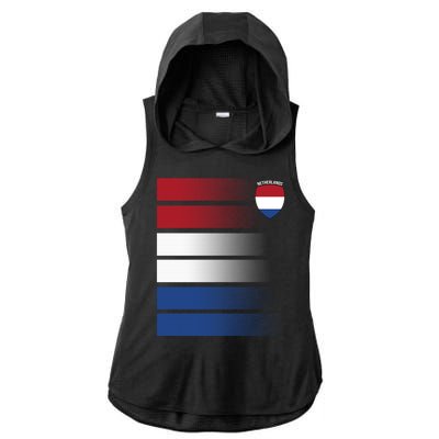 Netherlands Soccer Fan Team Jersey Ladies PosiCharge Tri-Blend Wicking Draft Hoodie Tank