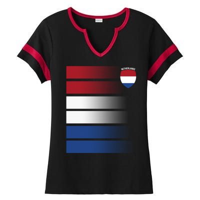 Netherlands Soccer Fan Team Jersey Ladies Halftime Notch Neck Tee