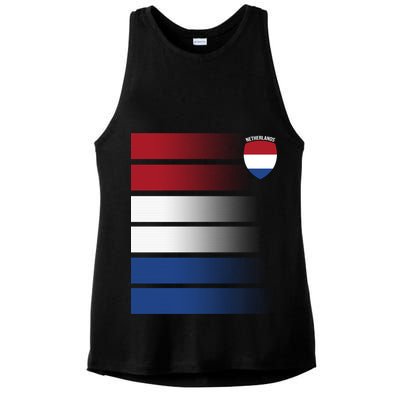 Netherlands Soccer Fan Team Jersey Ladies PosiCharge Tri-Blend Wicking Tank