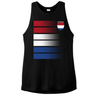 Netherlands Soccer Fan Team Jersey Ladies PosiCharge Tri-Blend Wicking Tank