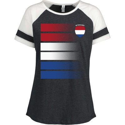 Netherlands Soccer Fan Team Jersey Enza Ladies Jersey Colorblock Tee